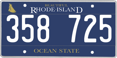 RI license plate 358725