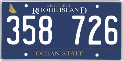 RI license plate 358726
