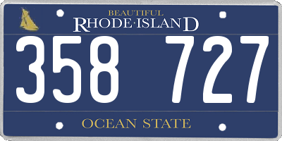 RI license plate 358727