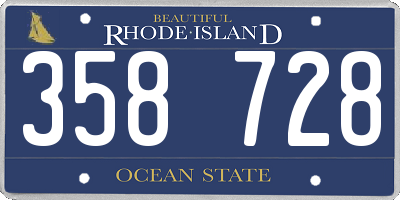RI license plate 358728