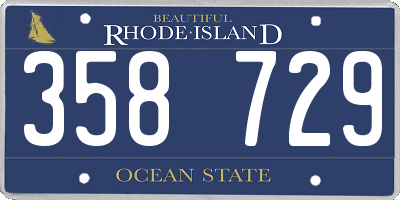 RI license plate 358729
