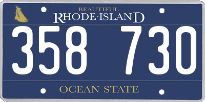 RI license plate 358730