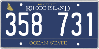 RI license plate 358731