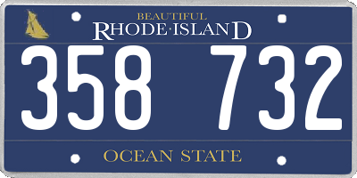 RI license plate 358732