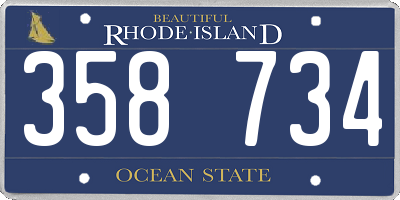 RI license plate 358734