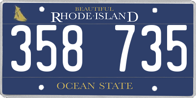 RI license plate 358735