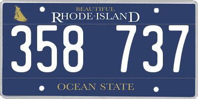 RI license plate 358737