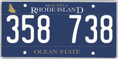 RI license plate 358738