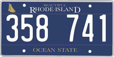 RI license plate 358741