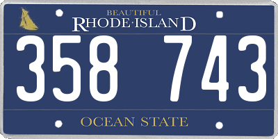 RI license plate 358743