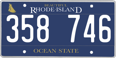 RI license plate 358746