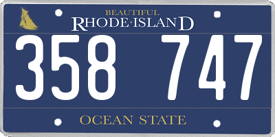 RI license plate 358747