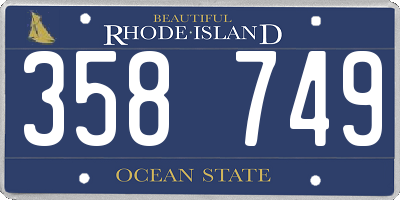 RI license plate 358749