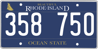 RI license plate 358750
