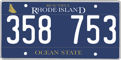 RI license plate 358753