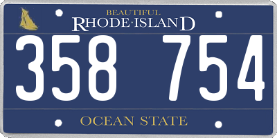 RI license plate 358754