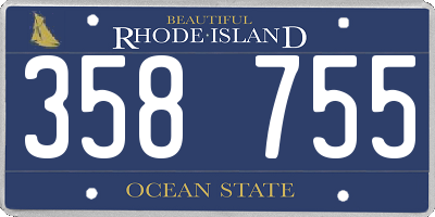 RI license plate 358755