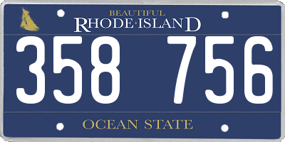 RI license plate 358756