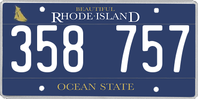 RI license plate 358757