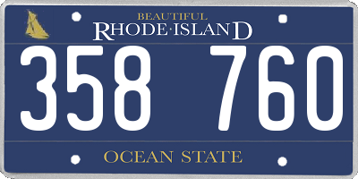 RI license plate 358760