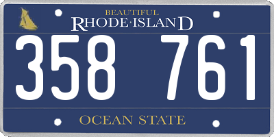 RI license plate 358761