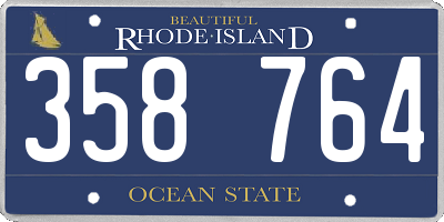 RI license plate 358764