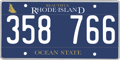 RI license plate 358766