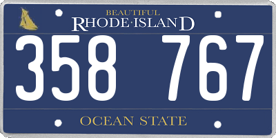 RI license plate 358767