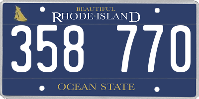 RI license plate 358770