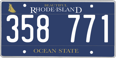 RI license plate 358771
