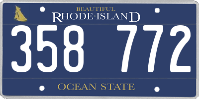 RI license plate 358772