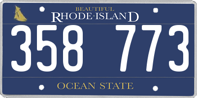 RI license plate 358773