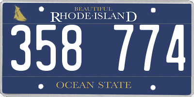 RI license plate 358774