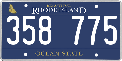RI license plate 358775