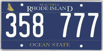 RI license plate 358777