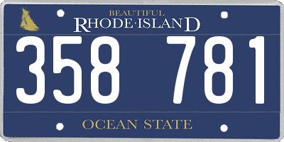 RI license plate 358781