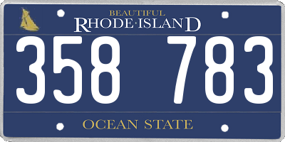 RI license plate 358783