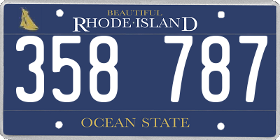 RI license plate 358787