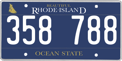 RI license plate 358788