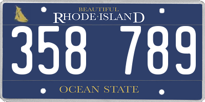 RI license plate 358789