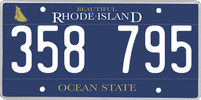 RI license plate 358795