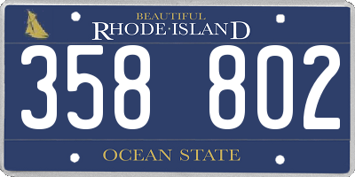 RI license plate 358802