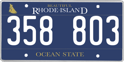 RI license plate 358803