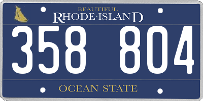 RI license plate 358804