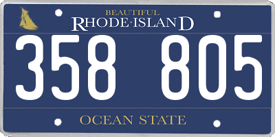 RI license plate 358805