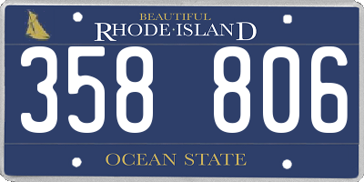 RI license plate 358806