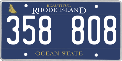RI license plate 358808