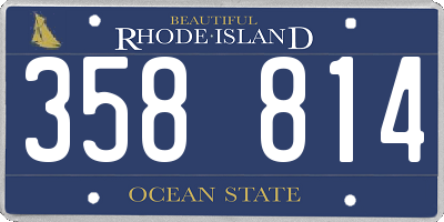 RI license plate 358814