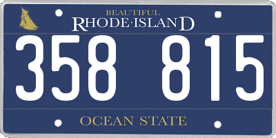 RI license plate 358815