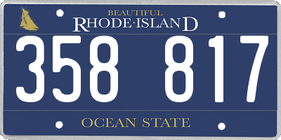 RI license plate 358817
